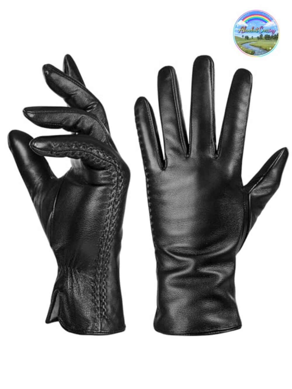 Genuine Leather Wool Lined Touchscreen Texting Gloves Women